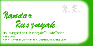 nandor rusznyak business card